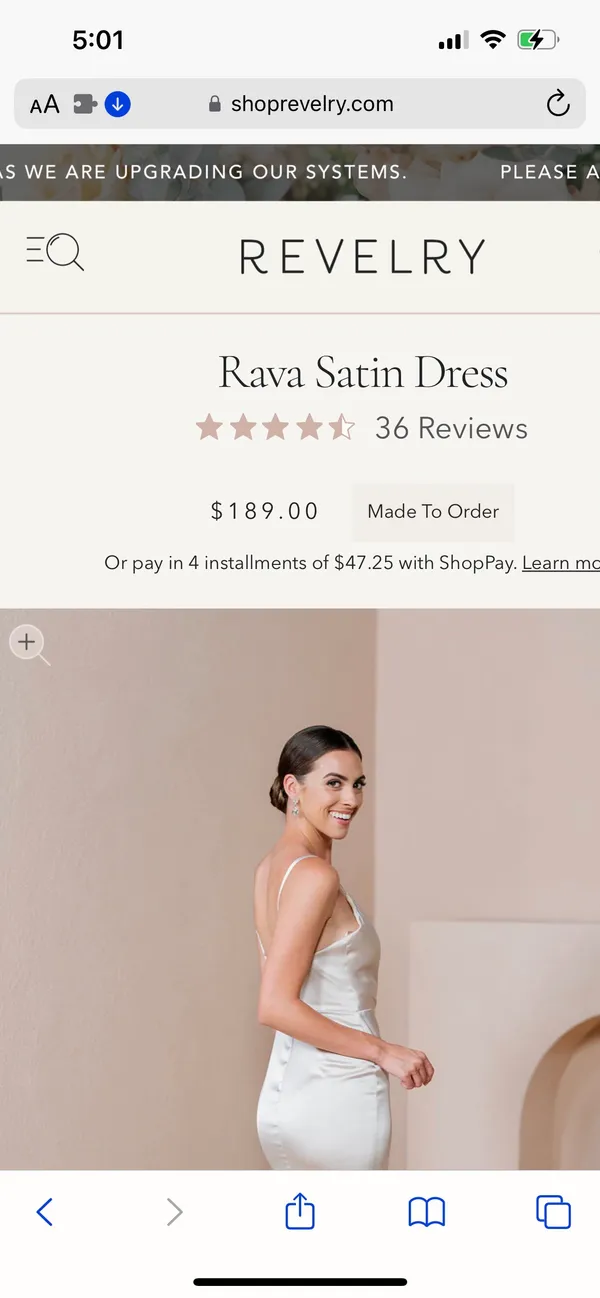 Revelry Rava Satin Champagne Dress Size 4 Petite - Image 3