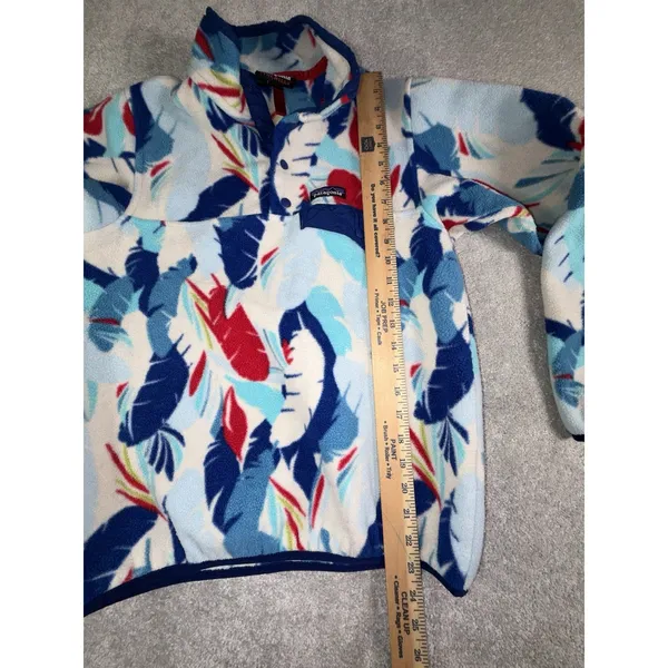 Patagonia Synchilla Snap T Fleece Pullover Women's Small Feather Dance Print - Image 5