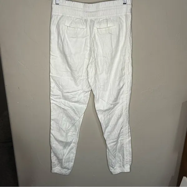 Athleta Cabo Linen Jogger‎ Tall White High Rise Drawstring Pull On Pants - Image 6