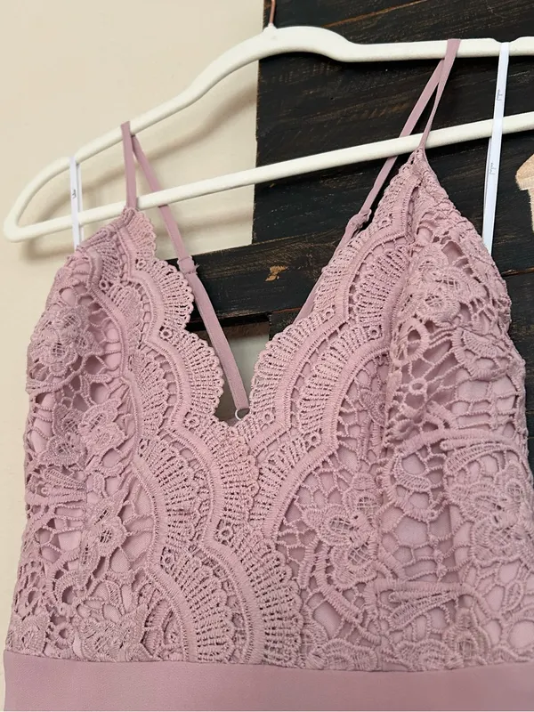 Lulus Madalyn Dusty Lavender Lace Maxi Dress Lace Bodice Spaghetti Strap - Image 5