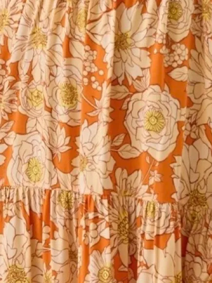 NEW Altar’d State Orange Floral Maxi Dress Size Medium NWT - Image 3