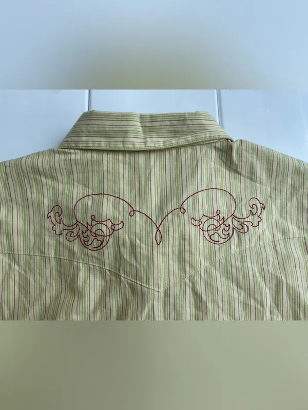Vintage Wrangler Blues Western Button Down Blouse, Size M - Image 4