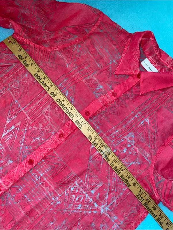 ALFRED DUNNER 2 pc button up 3/4 sleeve semi sheer, matching tank top size 16 - Image 12