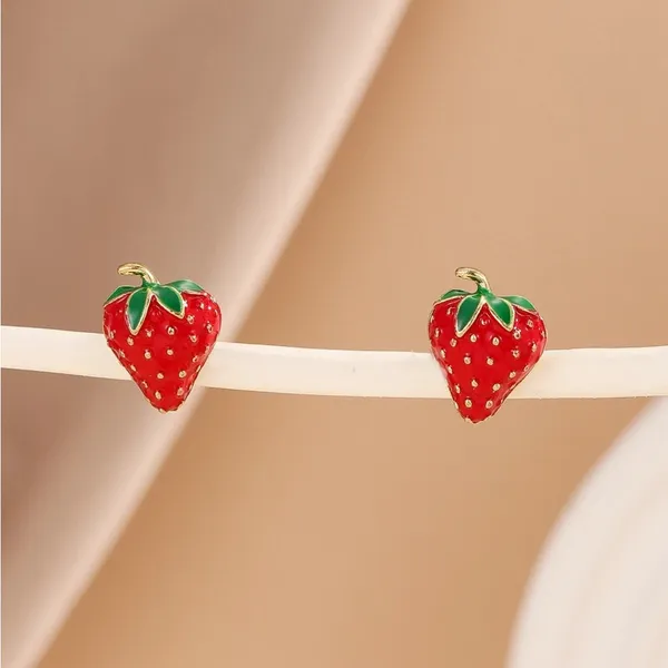 Strawberry Earrings Red - Image 3