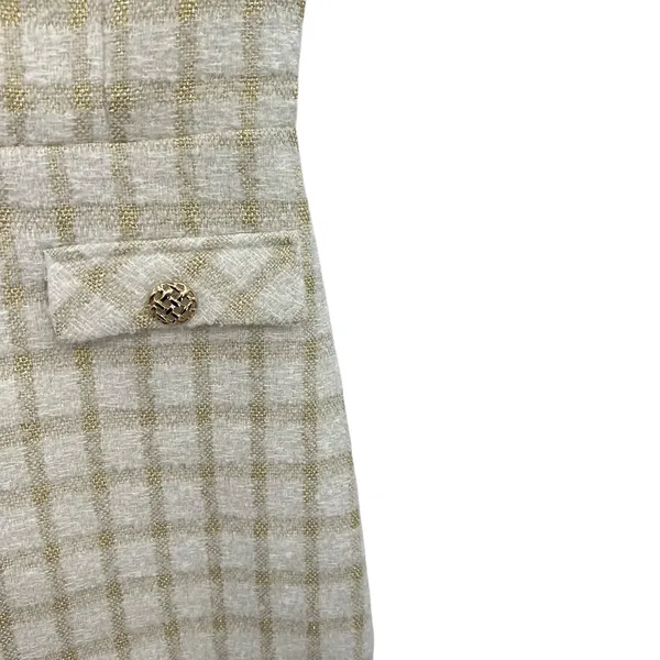 Endless Rose Suited Tweed Romper Plaid Check White Gold‎ Size Medium - Image 8