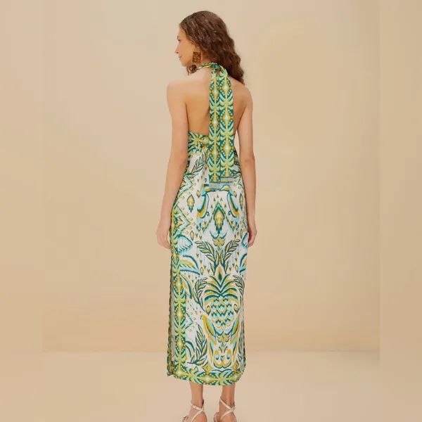 Farm Rio Tropical Tapestry Off-White Halter Neck Maxi Dress, Xxsmall, $248 - Image 3