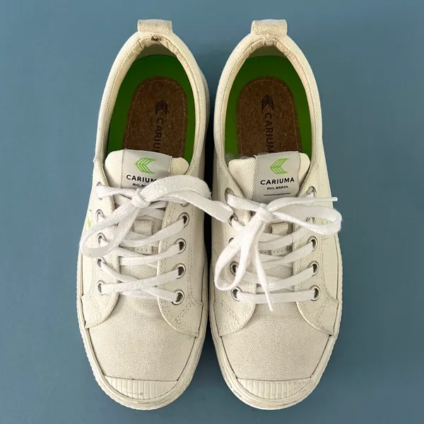 Cariuma OCA Low Off-White Canvas Lace Up Sneakers - Image 6
