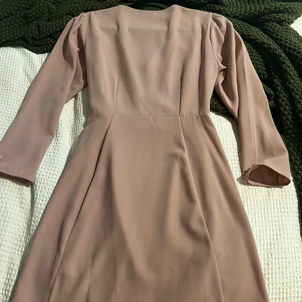 Topshop light pink Long Sleeve Wrap Dress - Image 3