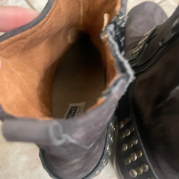 Josef Seibel Brown Suede Studded Harness Moto Ankle Boots Size 41 EU USA 10 - Image 9