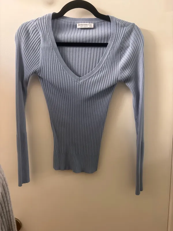 2 ribbed Long Sleeve Top Gray - Image 4