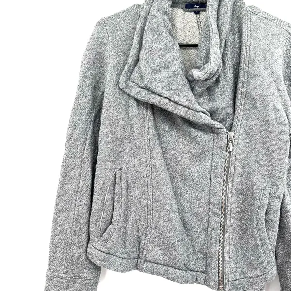 Gap‎ size Small zip up gray moto style jacket with pockets 100% cotton - Image 4