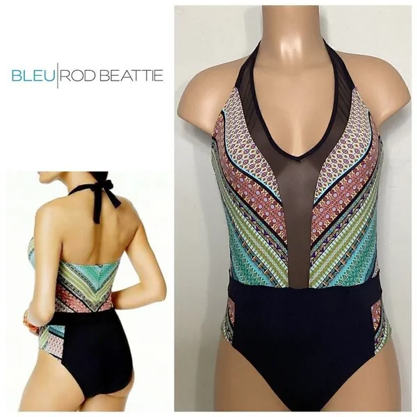 New. BLEU Rod Beattie plunge neck swimsuit. Retails $149. Size 10 - Image 2