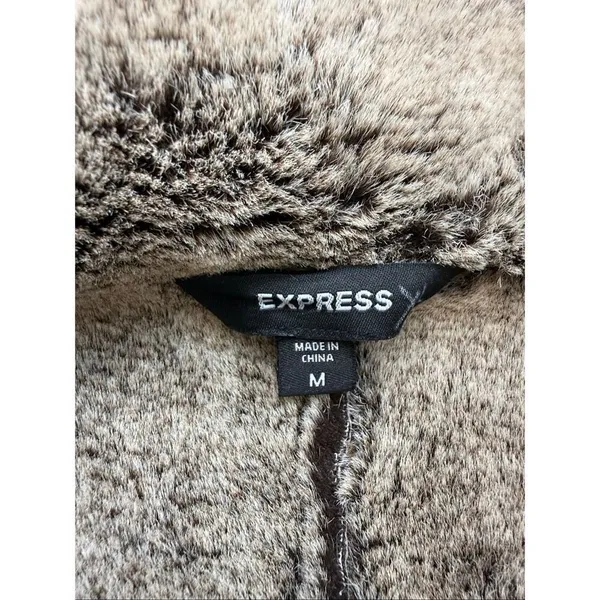 Express Y2K Vintage Genuine Suede and Shearling Brown Penny Lane Coat Medium - Image 5