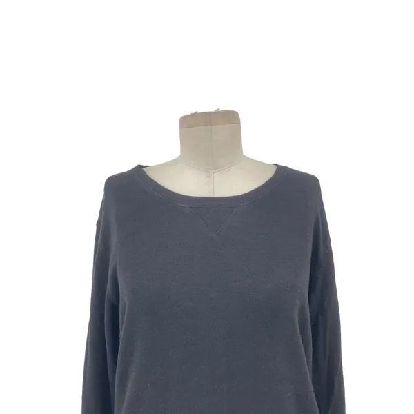 Monrow Classic Black‎ Crewneck Pullover Sweatshirt Size Medium Black - Image 4