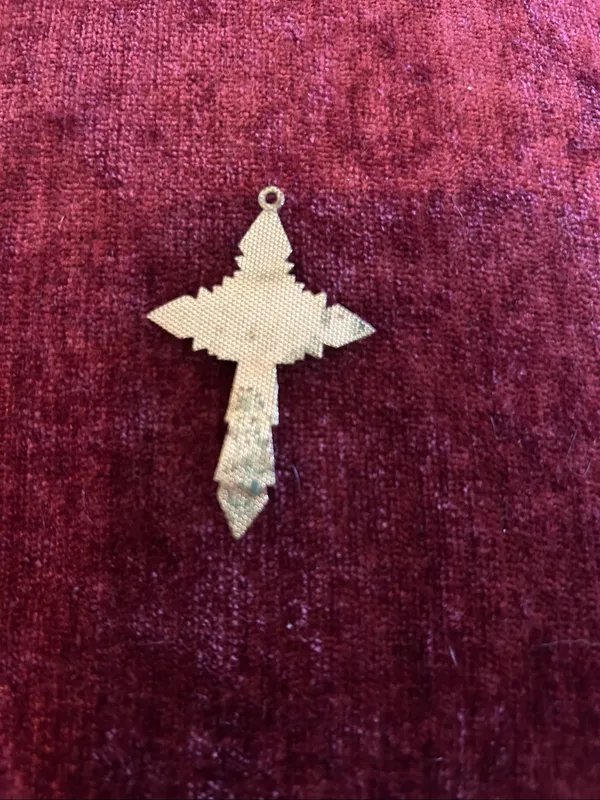 Vintage Crucifix Pendant (No Chain Included) in Brass Tone - Image 2