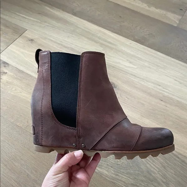 Sorel Lea Wedge Ankle Boots In Redwood/Black Women’s Size 10 - Image 14