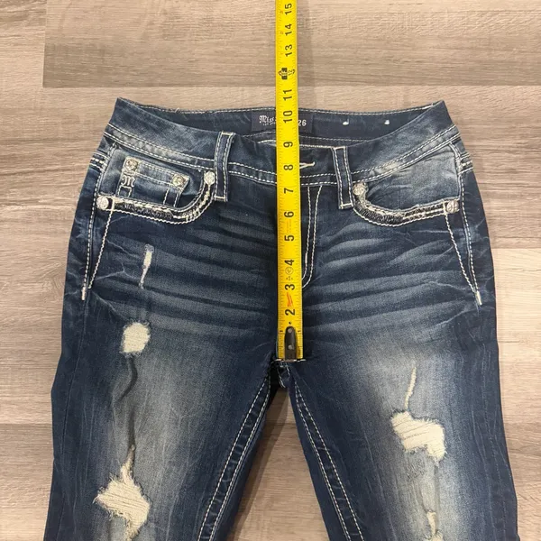 Miss Me Jeans Womens Curvy Ankle Skinny Distressed Flap Pockets Size 26 - Image 3