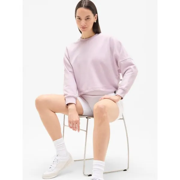 Athleta XL Easy Fleece Doman Crop Sweatshirt Lilac Sky X-Large Regular - Image 3