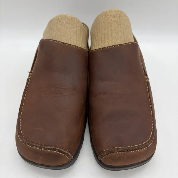 Timberland Womens 6 Shoe Slip On Mule Slide Brown Leather Casual Comfort‎ Heel - Image 3