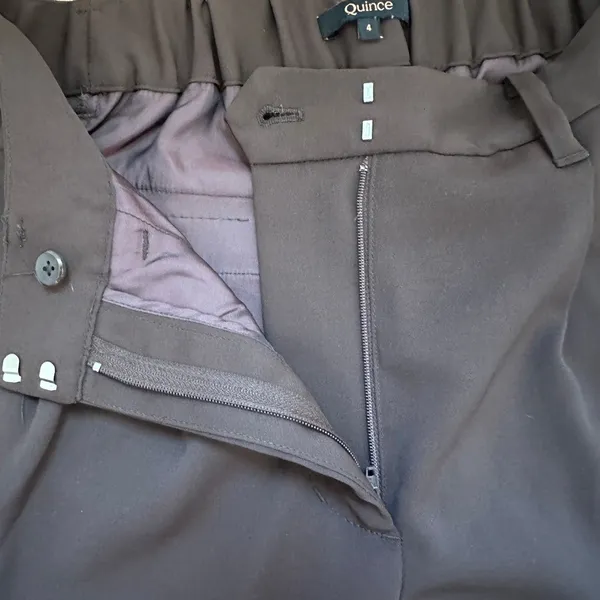 Quince Stretch Crepe Pleated Wide Leg Pants Coffee Bean Brown Size 4 - Image 4