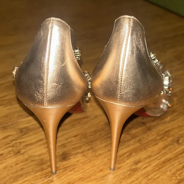 Christian Louboutin Degraqueen Clear Pointed Toe Pump size 38.5 - Image 5