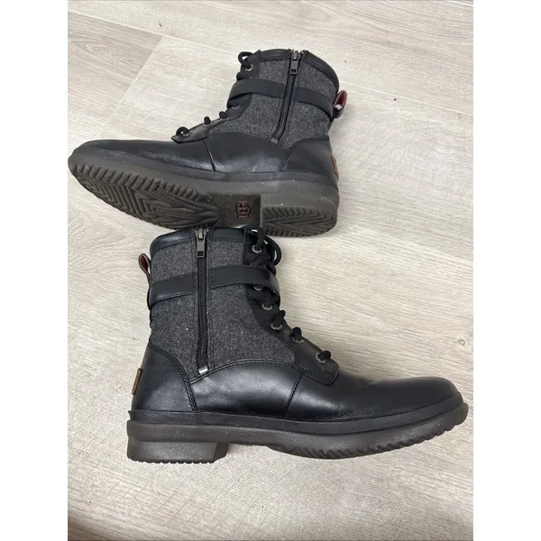 UGG Kesey 1005264 Waterproof Moto Boots Women’s 8 Black Wool Lined Leather - Image 10