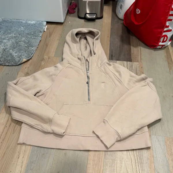 Lululemon Scuba Oversized Half-Zip Hoodie XS/S White Opal Fleece Sweatshirt - Image 2