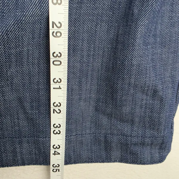 LOFT NWT Womens Blue Cotton Denim Sleeveless Shift Dress Button Pockets Size 10 - Image 10