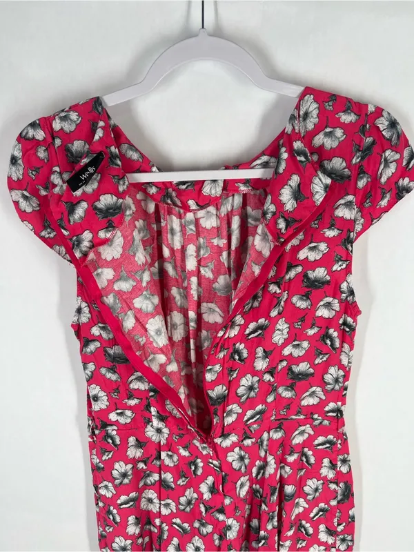 Wallis Fuchsia Floral Cap-Sleeve‎ Mini Dress - Image 8