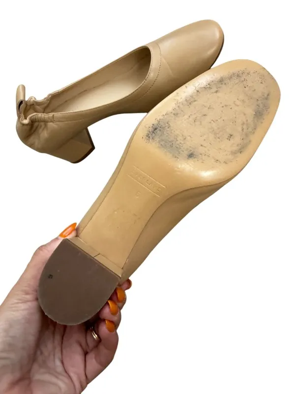 EVERLANE Beige Leather Block Heels Size US 6 - Image 3