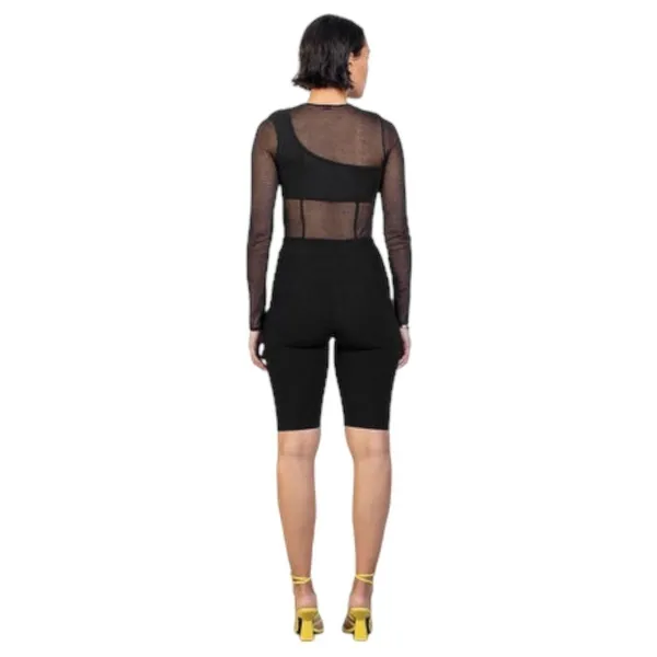 Gauge81 Feriz Womens Black Sheer Round Neck Long Sleeve Bodysuit Small ($355) - Image 6
