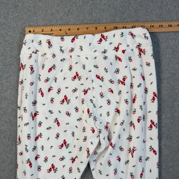 Laura Ashley Women's Small Waffle Knit Thermal Pajama Set Red Cardinal Bird - Image 10