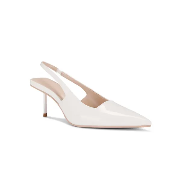 La Femme LE REVOLVE G55 Kitten Heel in White, size 7 - Image 2