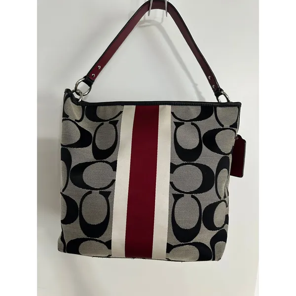 Coach Hamptons Weekend Signature Stripe Shoulder Bag - Image 6