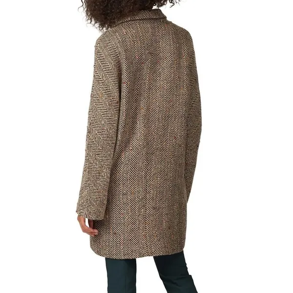ASTR The Label Keller Coat Women S Herringbone Tan Black Wool Blend Preppy - Image 2