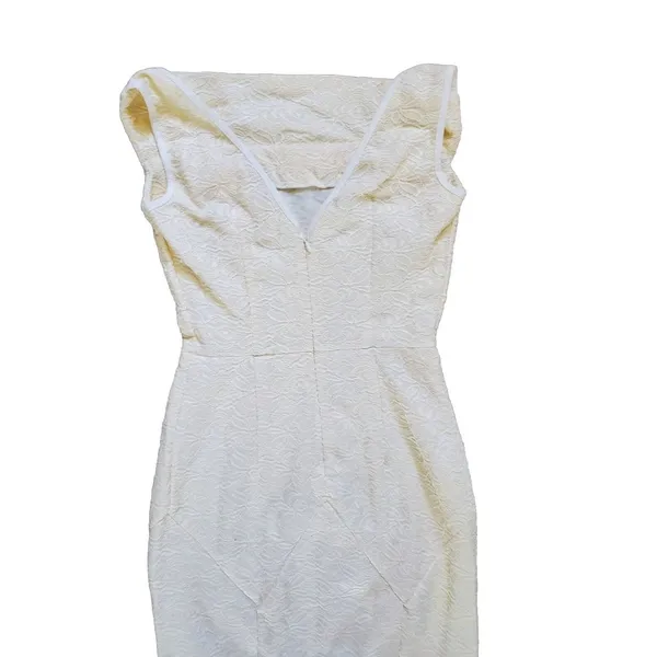 Muxxn White Dress Women Size Small Fit Flare Cream White Boat Neck Mermaid Prom - Image 15