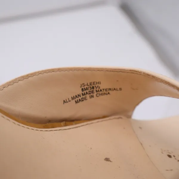 Jessica Simpson Wedge Sandals Womens 8 Leehi Nude Patent Ankle Strap Fair - Image 7