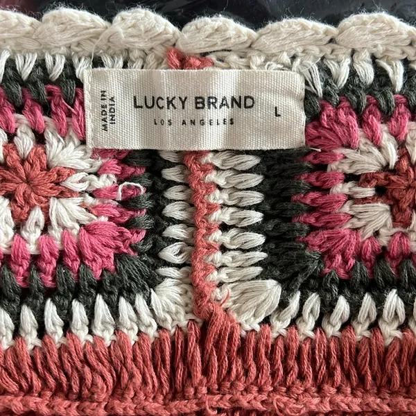 Lucky Brand Geo Crochet Cardigan Size L New w/Tag $149 - Image 11