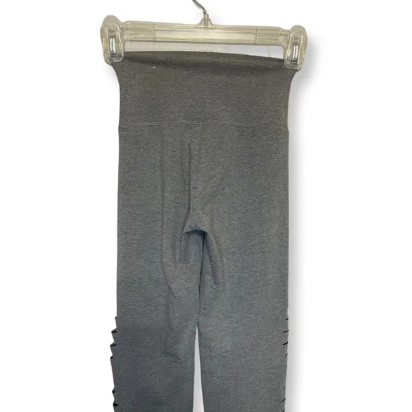 Aerie Leggings Full Length Leg Slit Slashed Distressed Detail Sleek Gray W XXS - Image 6