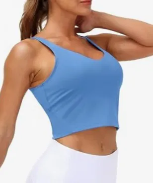 Amazon Womens' Sports Bra Longline Wirefree Padded with Medium Support - Image 5