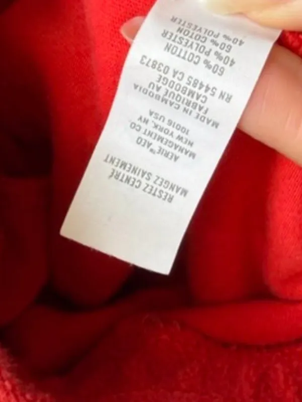 Aerie Offline Red Terry Cloth Shorts Women's Large - Image 6