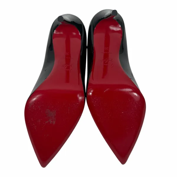 Christian Louboutin Kate 100 Patent Leather Pointed Toe Pump Black Size 36 - Image 9