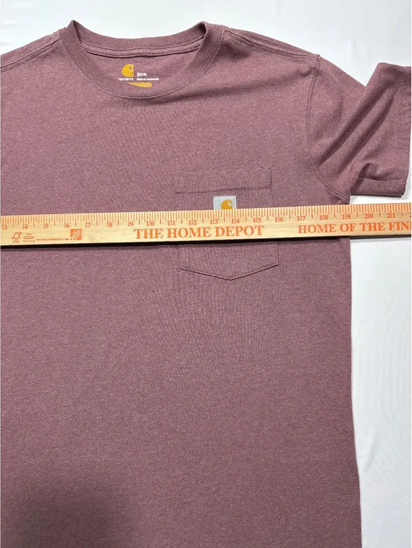 Carhartt Original Fit Pocket Tee in Vintage Maroon - Size S - Image 4