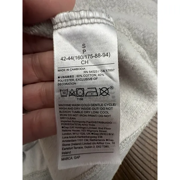 GAP Women's Sweatshirt Size Small‎ Gray Spell Out Metallic Silver #YZ4-5 - Image 3