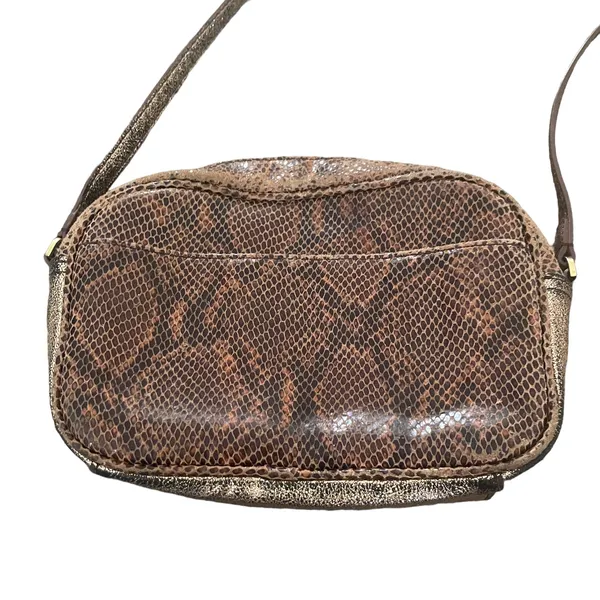 GILI Leather Crossbody Bag‎ Sienna Snakeskin Brown Purse - Image 4