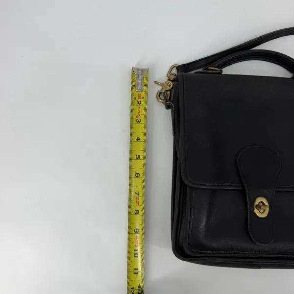 Vintage Coach NYC‎ Black Leather Top Handle Crossbody Turnlock Bag - Image 11