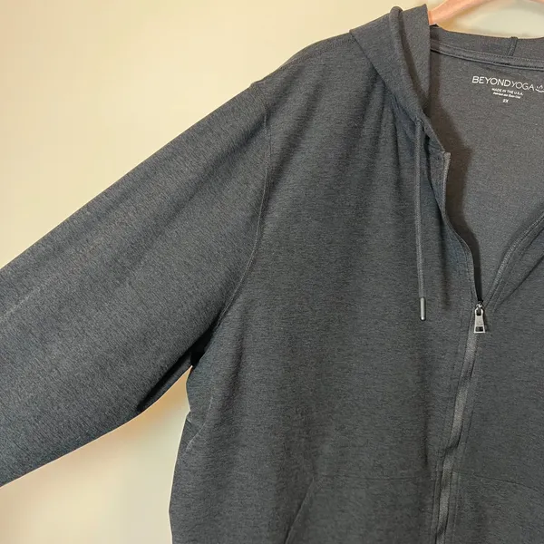 Beyond Yoga Spacedye Full Zip Hoodie Charcoal Heather Gray Women 2X Activewear - Image 4
