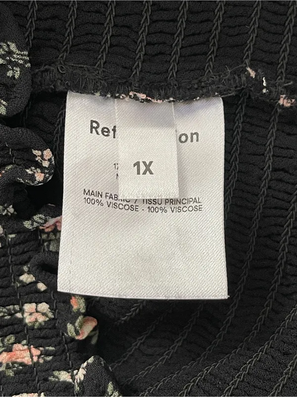 Reformation Pinto Smocked Square Neck Floral Peasant Top cottage festival 1X - Image 6