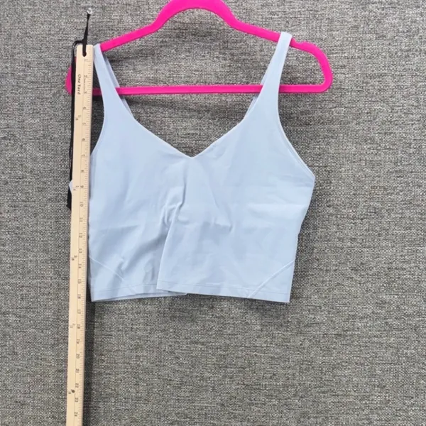 Lululemon Sports Bra 12 Align Tank Top Dusty Blue Nulu V-Neck Built-in - Image 9