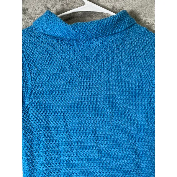 Boden Women’s Size 2 Blue Wool Cotton Textured Knit Mock Neck Sweater Top - Image 4